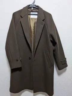 ユナイテッドアローズ　グリーンレーベル　ブラウン チェスターコート ウール混合