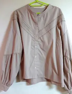 レディース　大きいサイズ　ベージュ シャツ　ブラウス　トップス