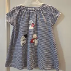 familiar ファミリア 半袖Tシャツ 90cm　ボーダー　プードル