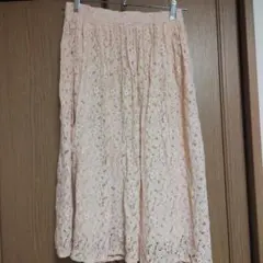 earth music＆ecologyパステルピンクのレーススカート　タグ付き