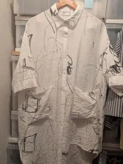 patterntorso 総柄シャツ ホワイト ブラックアンティカのサムネイル