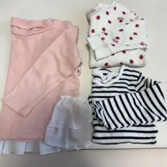 まとめ売り 女の子 プティマイン 80サイズ ロンT カットソー フリフリ