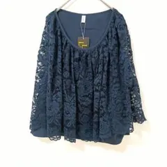 レースレディース レーストップス ネイビー XL　レイヤードスタイル　タグ付のサムネイル
