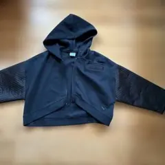 PUMA クロップドフードパーカー L ブラック