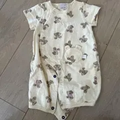 petit main クマ柄ロンパース