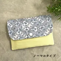 ★母子手帳ケース★通帳★お薬★ノーマルタイプ★《タイル×イエロー》