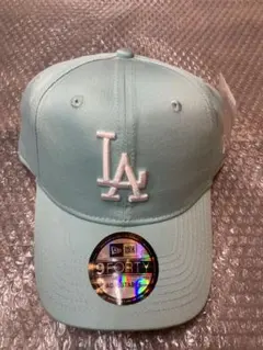 New Era LAロゴライトブルー色ホワイト刺繍男女用キャップフリ➖サイズ