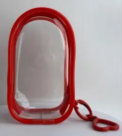 イニシャルラブブ ハート型クリップ付ストラップケース(レッド)