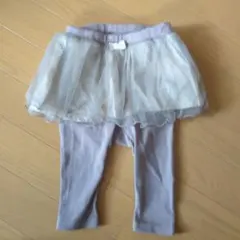 petit main 紫色チュチュ付きレギンス 80cm