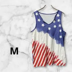 アメリカ国旗デザイン タンクトップ 【M】