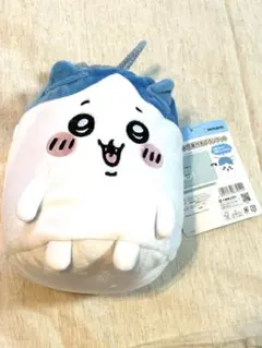 【タグ付新品】❤️ちいかわ★ふわふわハチワレ★マスコット巾着袋付きブランケット青色