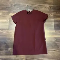 FITH バーガンディ 半袖ワンピース
