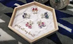 ♥ガラスドーム　樹脂イヤリング