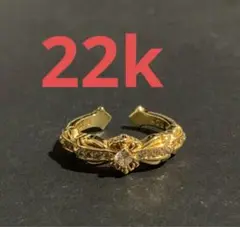 22kフローラルクロスリング　ダイヤ16号