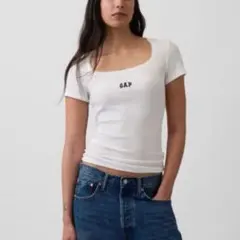 GAP 半袖 リブTシャツ ホワイト