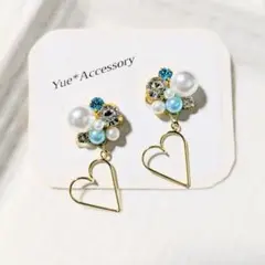 P-152　ハンドメイド☆ビジューピアス／イヤリング