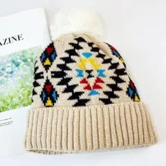 新作　ニット帽子　トレンド★男女兼用　ベージュ　オルテガ　メンズレディース激安