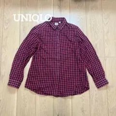 UNIQLO ユニクロ 赤 黒 チェック柄 フランネルシャツ XL