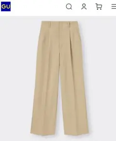 美品［GU］＊カラースラックス＊ ベージュ/ XL （丈73㎝）
