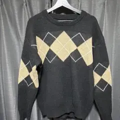 アーガイル模様のニットセーター