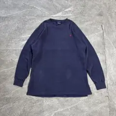 90s POLO SPORT サーマル ワッフルT 長袖 XL ネイビー