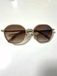 オンデーズ　ブラウン オクタゴン型 サングラス