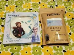 2点set アナと雪の女王 プレート4p ロンT 新品 ディズニー バートン