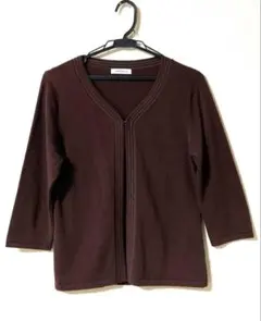 最終値下げ　美品　NEWYORKER　七分丈　ニットカーディガン　ブラウン　L