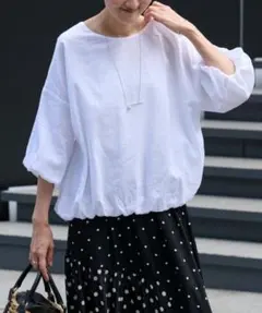 BEARDSLEY ビアズリー リネン コットン コクーンブラウス Fサイズ