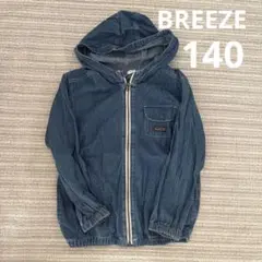 BREEZE 140 フード付き デニムジャケット ジップアップパーカー