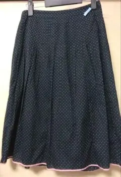 J.CREW ドット柄 ネイビー ピンクパイピングスカートのサムネイル