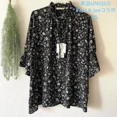 新品，タグ付⭐︎UNIQLOユニクロPAUL &JOEコラボ花柄五分袖ブラウスXL
