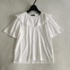 SHIPS シップス　フリルネックTEE ホワイト　FREEのサムネイル