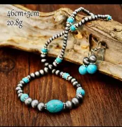 ネックレス B ピアス セット ターコイズ ナバホパール 新品