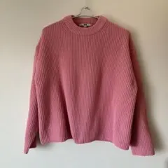 UNIQLO ピンク クルーネック ニット 長袖 Ｌサイズ