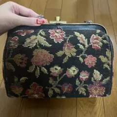 80399 ゴブラン織り 花柄 ハンドバッグ - メルカリ