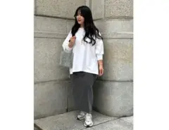 Jours+ box slit pullover フリーサイズ