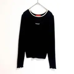 レピピアルマリオ　トップス　長袖　M ブラック　黒　薄手　リボン　カジュアル