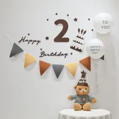 0404 レターバナー Happy Birthday 誕生日 ベビーフォト