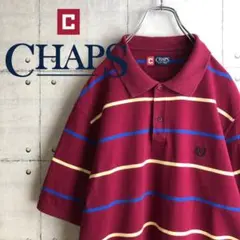 USA古着 CHAPS チャップス 刺繍ロゴ 3色 ボーダー 半袖 ポロシャツ