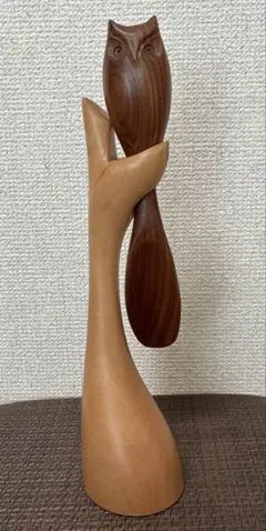 木彫りふくろう靴べら