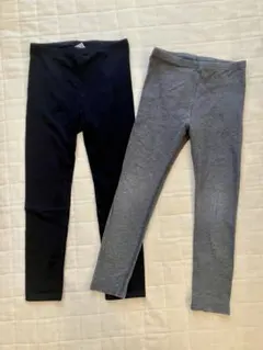 【新品未使用】 無印良品レギンス2枚組　ブラック.グレー　110cm