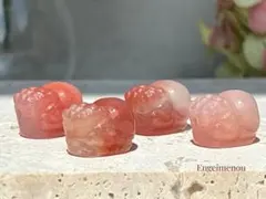 《金運モチーフ＊塩源瑪瑙の貔貅×横貫通パーツ》