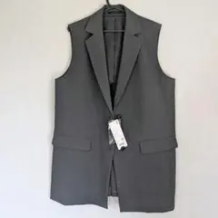 【新品タグ付き】ユニクロ Lサイズ ロングジレ グレー　UNIQLO
