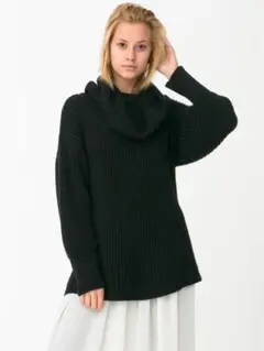 【American Apparel】リブニット トップス / ブラックのサムネイル