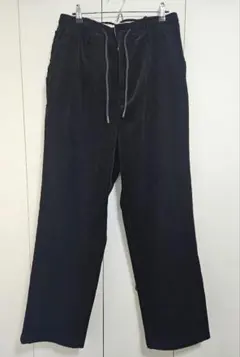 DELUXE デラックス　コーデュロイ ワイドパンツ 黒 L