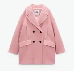 ZARA ピンク ダブルブレスト コート