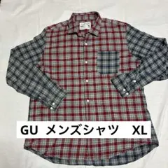 GU 薄起毛生地長袖チェックシャツ　メンズ　XL