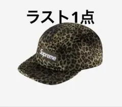激レアSupreme Leopard Velvet Camp Cap Olive