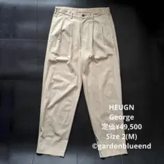 HEUGN George コットン ワイドテーパードパンツ サイズM ベージュ